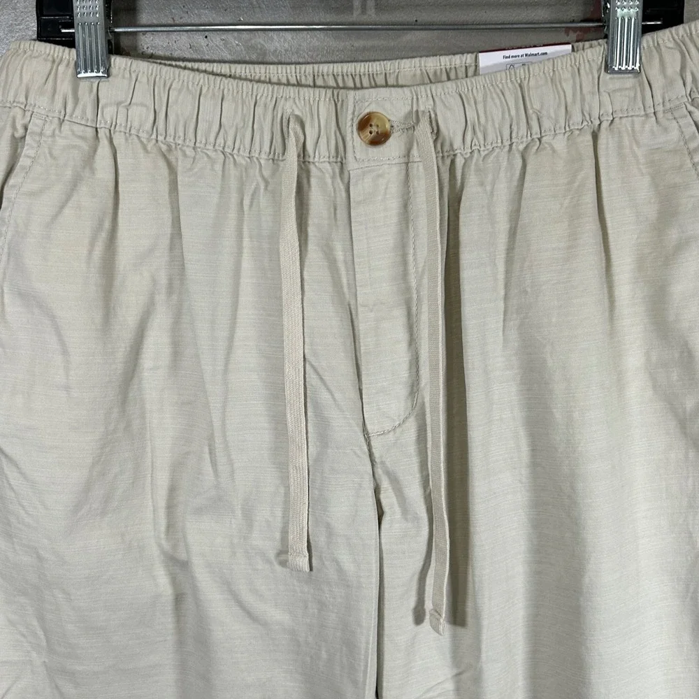 George Mens Weekend Chino Pants Beach Khaki Stretch Comfort Waist Medium 32-34